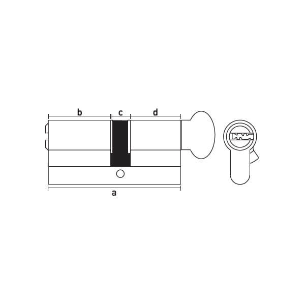 MANDALLI (TOPUZLU) STANDART PİRİNÇ Teknik Çizim